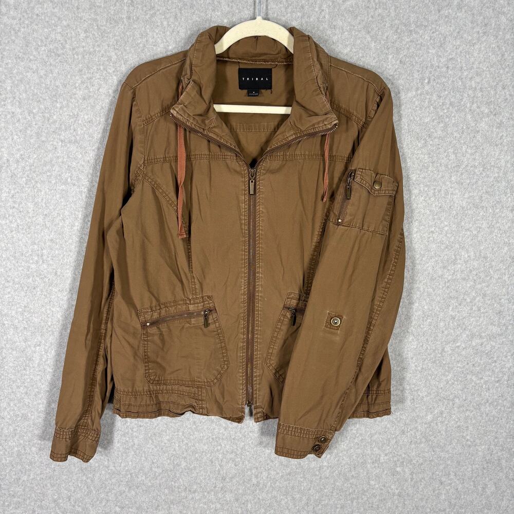 Tribal Jacket 6 Utility Military Army Khaki Stretch GORP Field Coat Cargo Thin